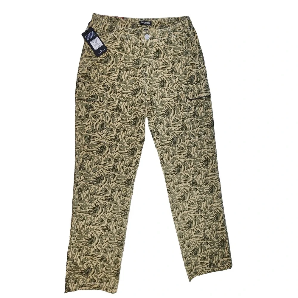 True Religion Men's Camo SN Cargo Pants Streetwear Workwear Size 30‎ NWT